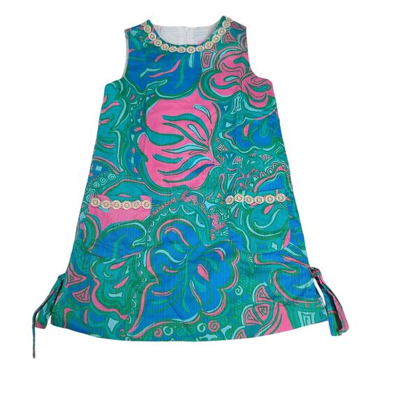 Lilly Pulitzer Other - Lilly Pulitzer mini Blue Macfarlane shift dress girls Size 8 resort wear beachy